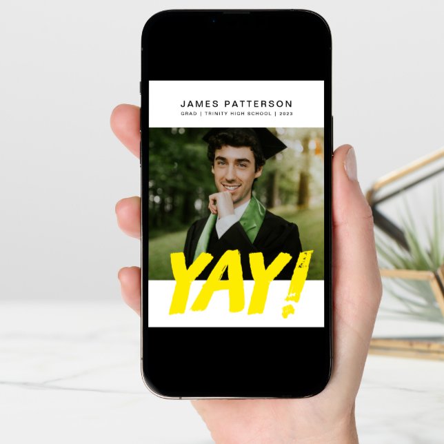 Big YAY Graduate Editable Graduation Announcement (Front Digital)