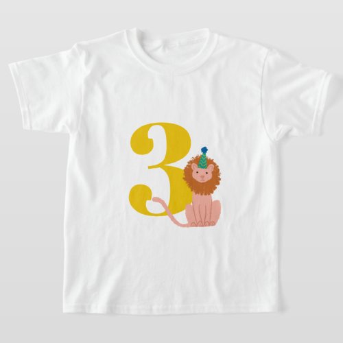 Big Year Birthday Party Lion T_Shirt