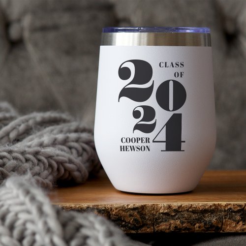 Big Year  Class of 2024 Personalized Graduation Thermal Wine Tumbler