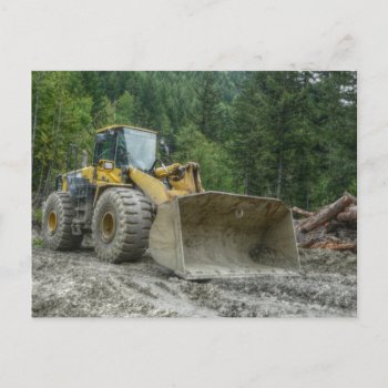 Big Yellow Bulldozer Tractor Heavy Equipment Postcard by CountryCorner at Zazzle