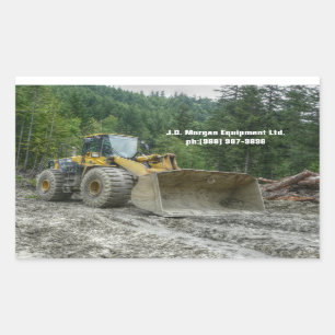 Big Yellow Bulldozer Tractor Heavy Equipment Rectangular Sticker