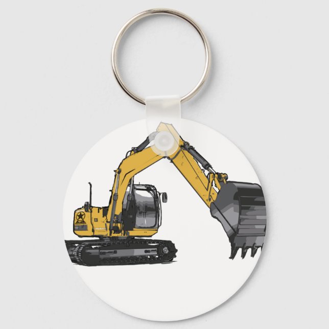 Big Yellow Excavator Keychain (Front)
