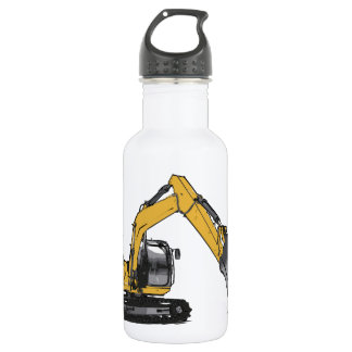 Big Yellow Excavator Stainless Steel Water Bottle
