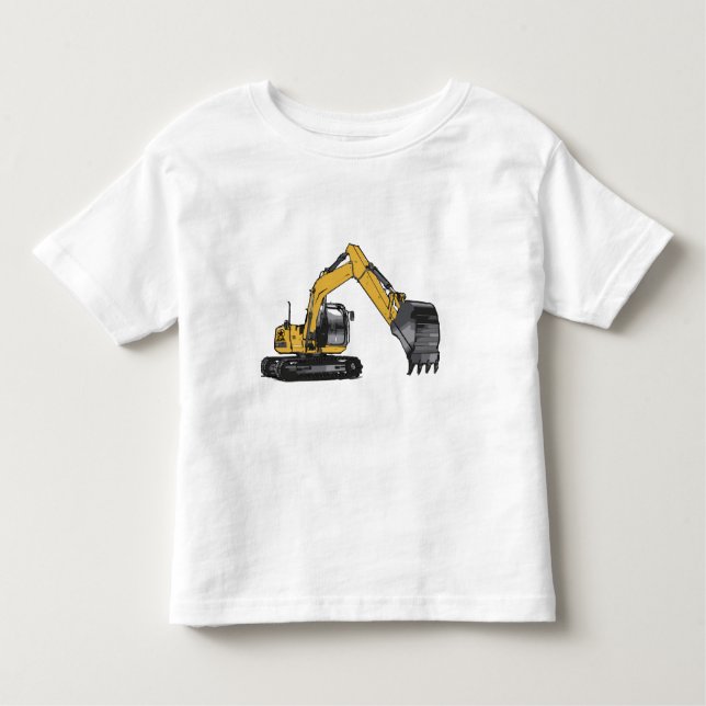 Big Yellow Excavator Toddler T-shirt (Front)