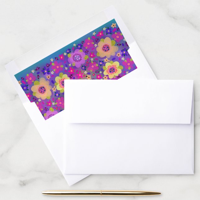 Big Yellow Flowers Boho Beauty Envelope Liner (Desk)
