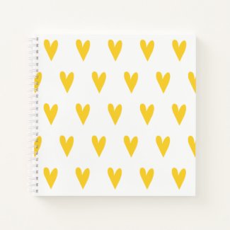Big Yellow Hearts Pattern Notebook