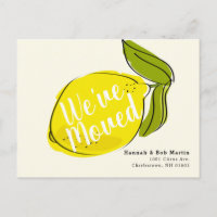 Big Yellow Lemon Moving Announcement Postcard