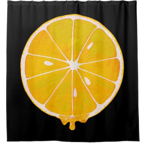 BIG yellow lemon print shower curtin Shower Curtain