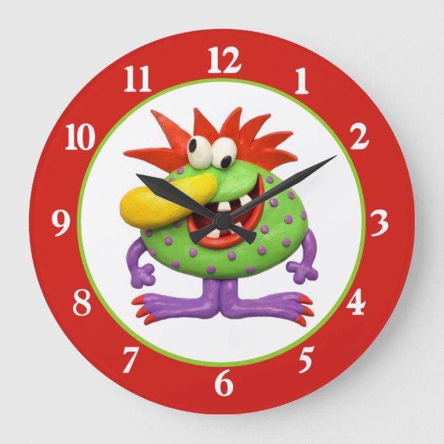 Big Yellow Nose Monster Large Clock (Front)