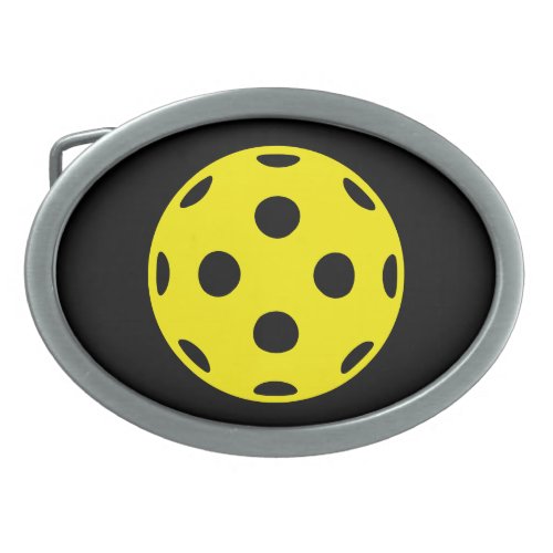 Big yellow pickleball belt buckle for super fan