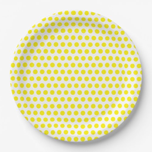 Big Yellow Polka Dots White Custom Colors Cool Paper Plates