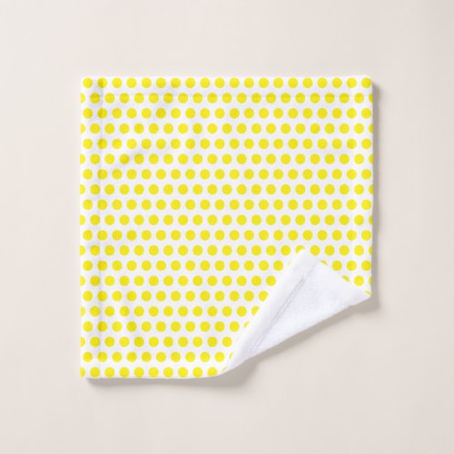 Big Yellow Polka Dots White Custom Colors Cute Wash Cloth