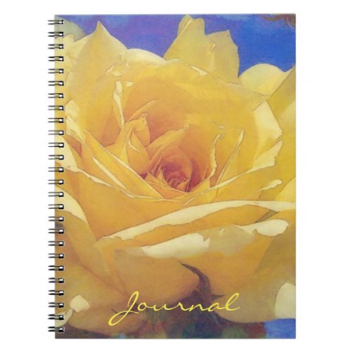 Big Yellow Rose Flower Journal Notebook