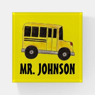 Big Yellow School Bus Driver Teacher Appreciation Paperweight