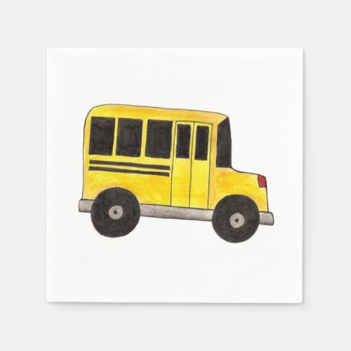 Big Yellow School Bus Driver Teacher Napkins