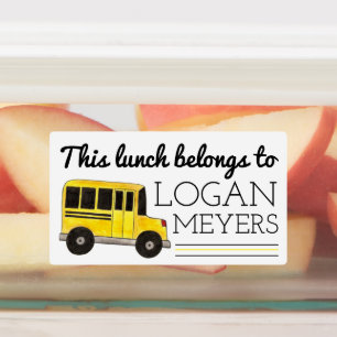 Big Yellow School Bus Driver Teacher Student Kids' Labels