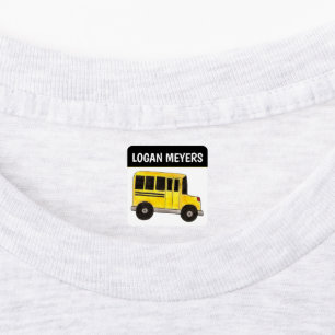 Big Yellow School Bus Driver Teacher Student Kids' Labels