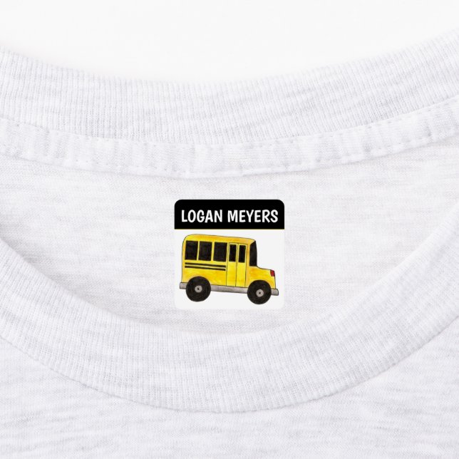 Big Yellow School Bus Driver Teacher Student Kids' Labels (Affixed)
