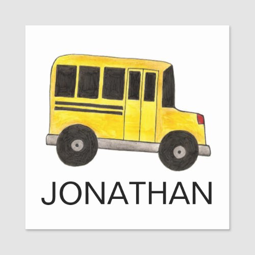 Big Yellow School Bus Driver Teacher Student Name Tag
