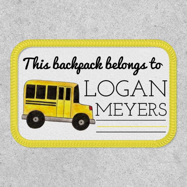Big Yellow School Bus Driver Teacher Student Patch (Front)