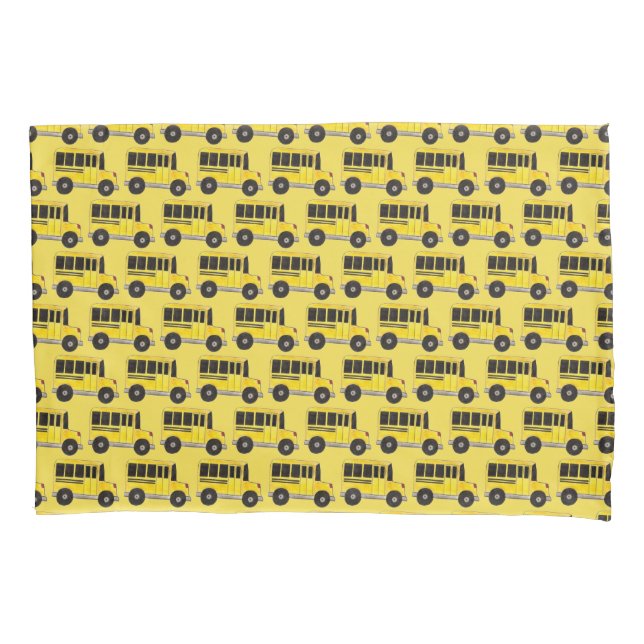 Big Yellow School Bus Driver Transportation Pillow Case (Front)