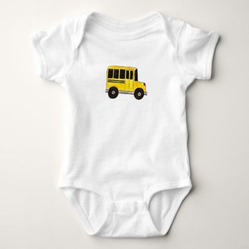 Big Yellow School Bus Education Teacher Bus Driver Baby Bodysuit