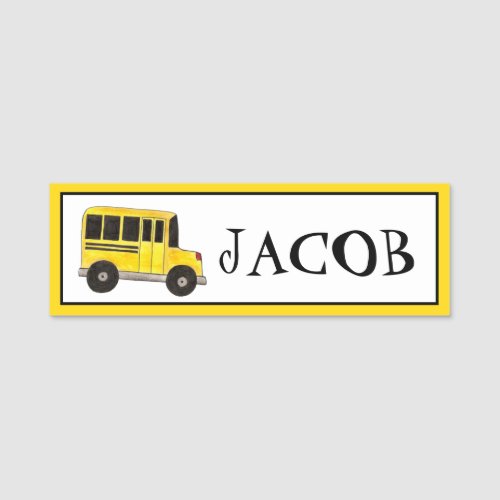 Big Yellow School Bus Teacher Driver Education Name Tag