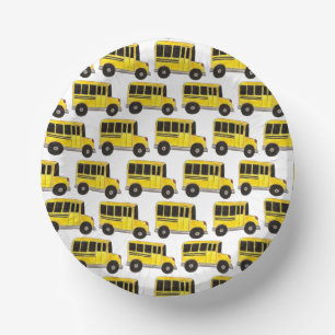 Big Yellow School Bus Teacher Driver Education Paper Bowls