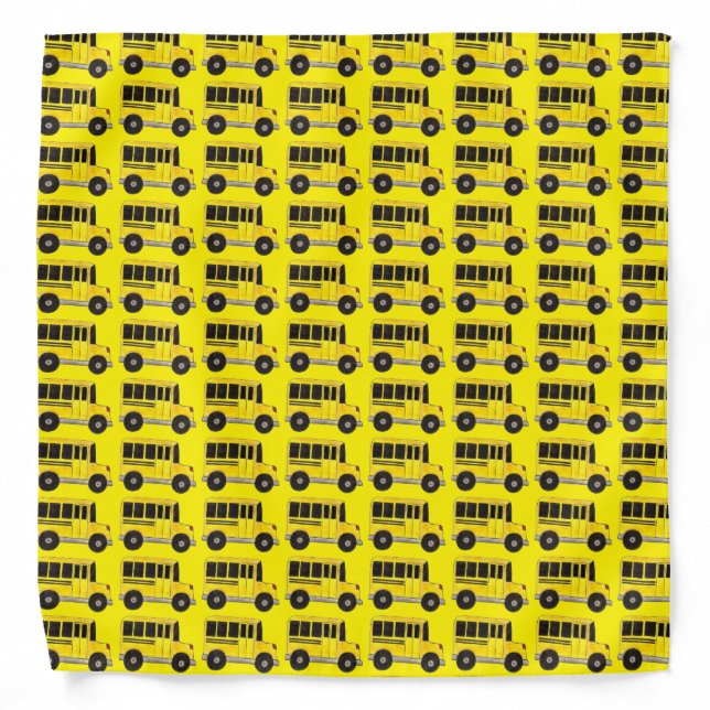 Big Yellow School Bus Teacher Transportation Bandana (Front)