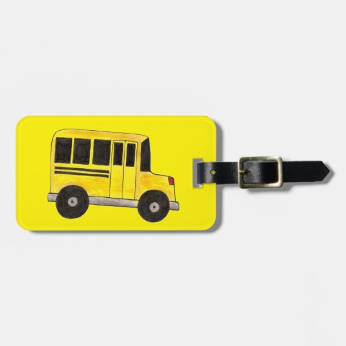 Big Yellow School Bus Teacher Transportation Luggage Tag