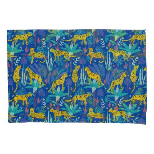 Big Yellow Spotted Cats in Beautiful Rainforest Pillow Case