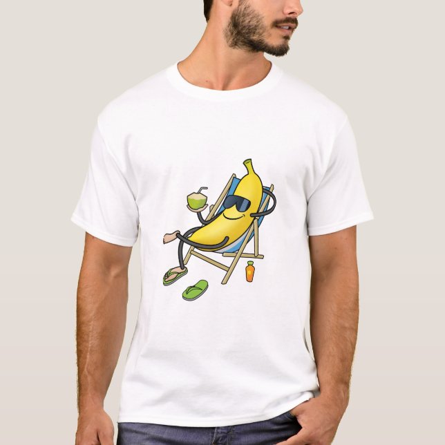 Big Yellow Sunbathing Banana T-Shirt (Front)