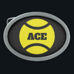Big yellow tennis ball belt buckle for super fan<br><div class="desc">Big yellow tennis ball belt buckle for super fan. Colors can be changed. Fun sports design.</div>