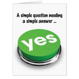 Big Yes Button Valentine's Day Card