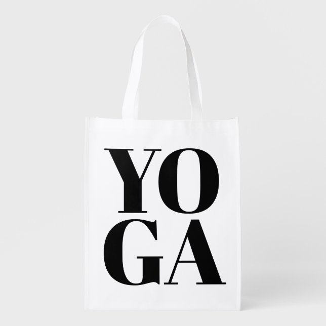 Big YOGA fan reusable grocery shopping bags (Front)