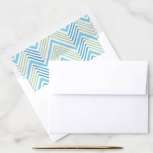 Big Zag Chevron in Green and Aqua Envelope Liner