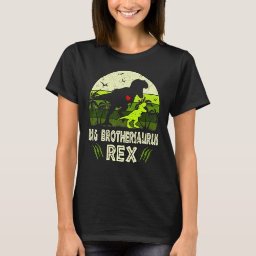 Bigbrosaurus Rex Dinosaur Big Bro Saurus Brother F T_Shirt