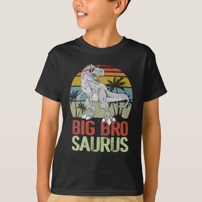 Bigbrosaurus T Rex Dinosaur Big Bro Saurus Brother T-Shirt (Front)