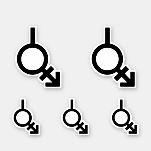 Bigender Androgyne and Neutrois Gender Symbol Sticker