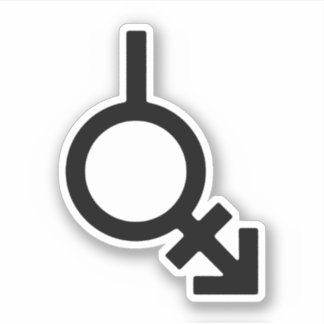 Bigender Androgyne and Neutrois Gender Symbol Sticker