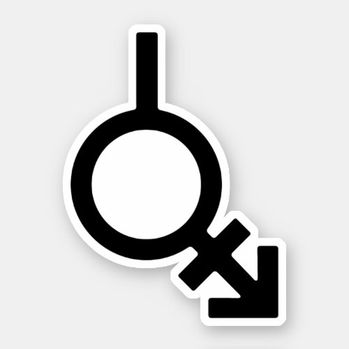 Bigender Androgyne and Neutrois Gender Symbol Sticker