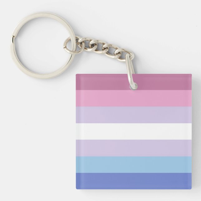 Bigender Flag Keychain (Front)