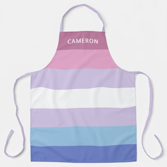 Bigender Flag Monogrammed Apron (Front)