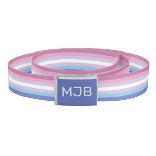 Bigender Flag Monogrammed Initials Belt