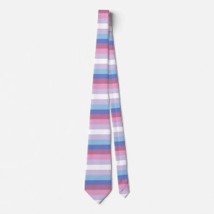 Bigender Flag Striped Pride Neck Tie