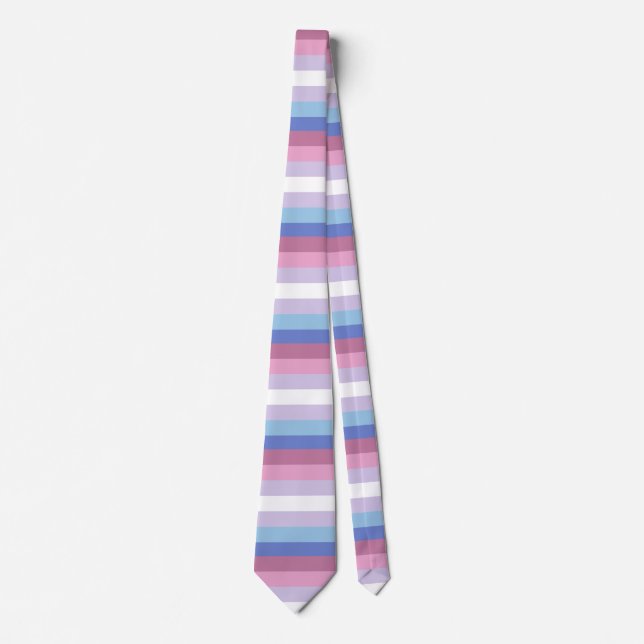 Bigender Flag Striped Pride Neck Tie (Front)