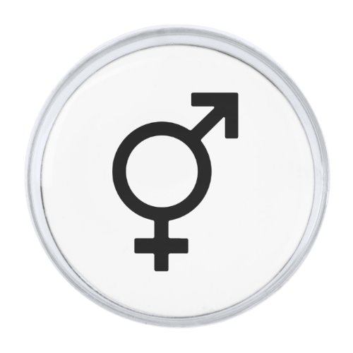 Bigender Gender Symbol Silver Finish Lapel Pin