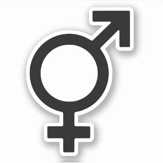 Bigender Gender Symbol Sticker (Front)