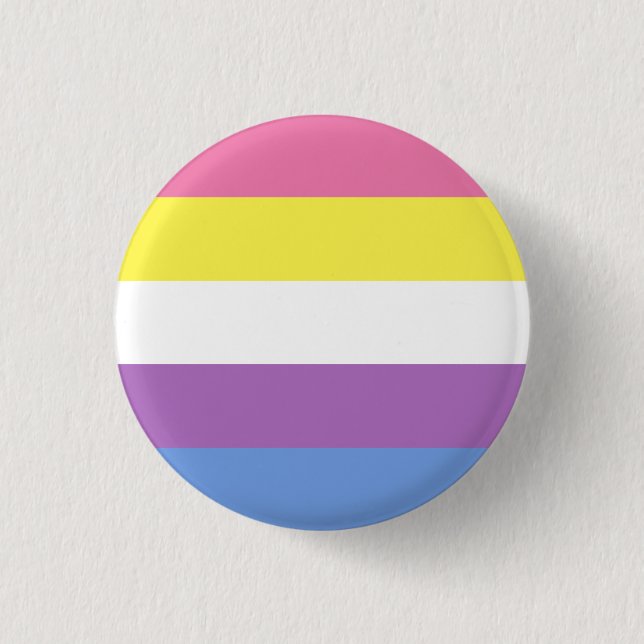 Bigender Pride Button (Yellow) (Front)