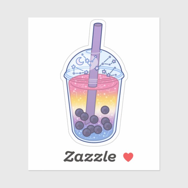 Bigender Pride Flag Boba Sticker (Sheet)